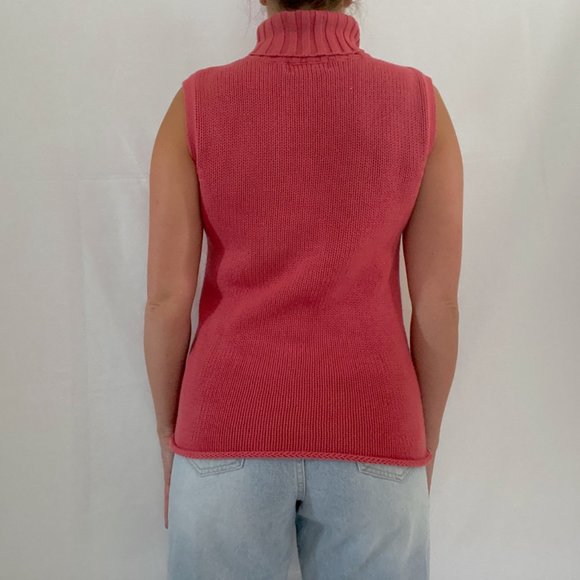 Vintage Chunky Muted Rust Sleeveless Turtleneck - Picture 9 of 10